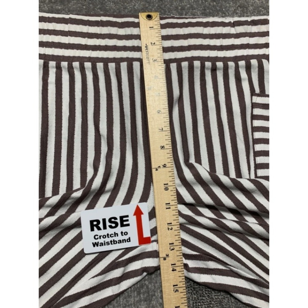AnyBody Brown White Vertical Striped Loungewear Pants XL A393062 Relaxed Fit - Picture 10 of 11